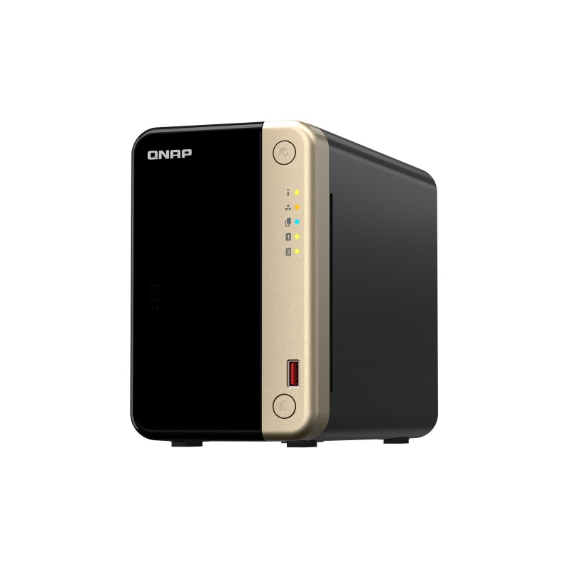 QNAP TS-264 NAS Tower Collegamento ethernet LAN Nero Oro N5095