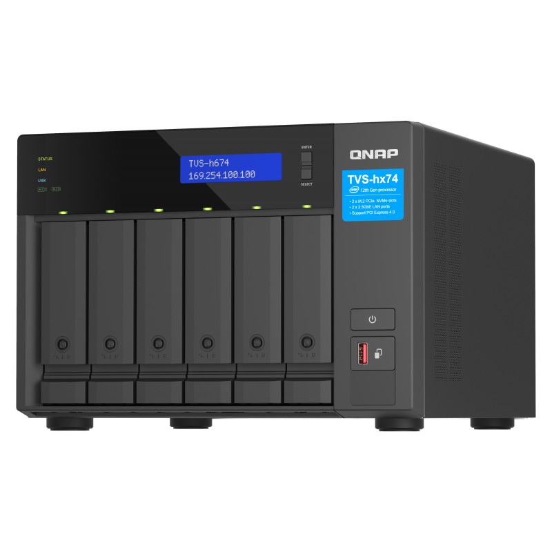 QNAP TVS-h674 NAS Tower Collegamento ethernet LAN Nero i3-12100
