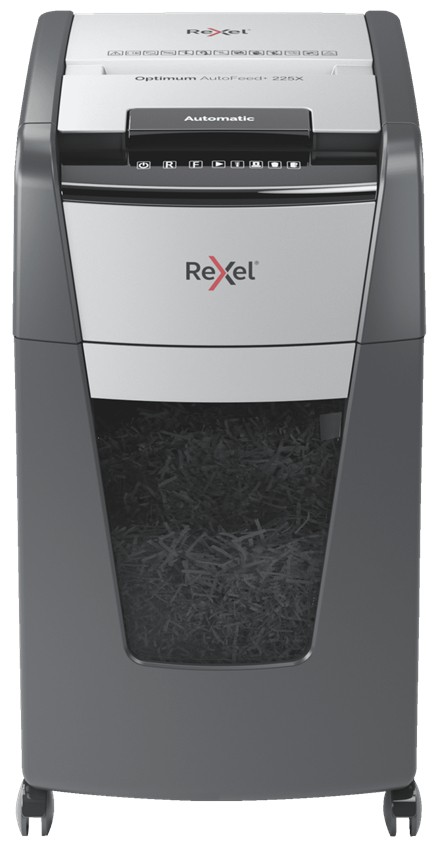Rexel Optimum AutoFeed+ 225X distruggi documenti Triturazione incrociata 55 dB 23 cm Nero Grigio