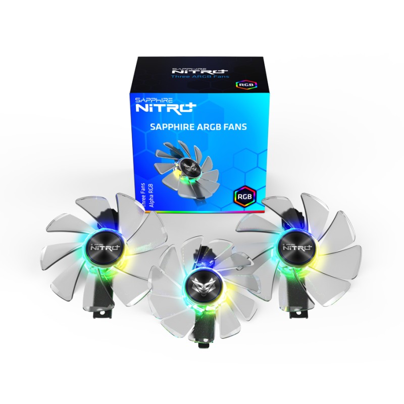 Sapphire 4N004-03-20G sistema di raffreddamento per computer Scheda grafica Ventilatore 9.5 cm Trasparente