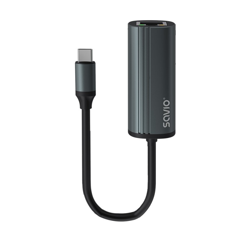 Savio AK-56 Adapter USB-C 3.1 GEN 1 do RJ-45 Gigabit Ethernet USB tipo-C 1000 Mbit/s