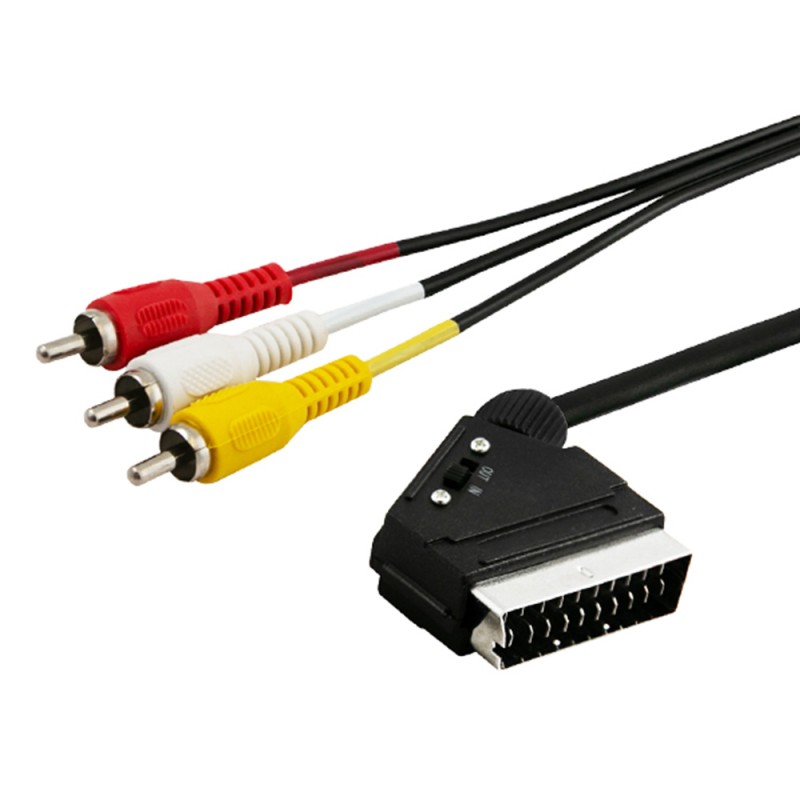 Savio CL-133 Cavo SCART 2 m (21-pin) 3 x RCA Multicolore