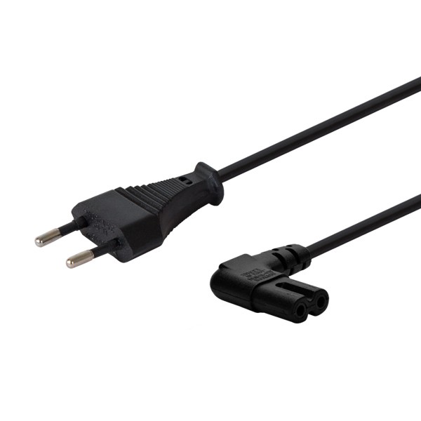 Savio CL-144 Power cable Black 3 m angled Nero 2 pin IEC Type E (3.4 mm 3.1 mm)