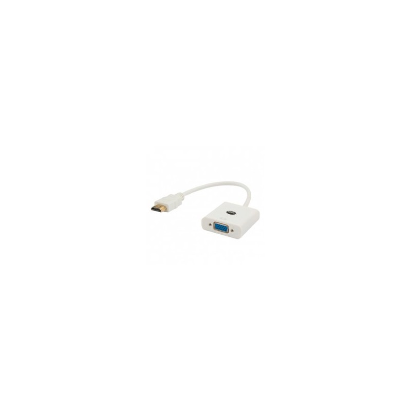 Savio CL-27B cavo e adattatore video 0.1 m HDMI tipo A (Standard) VGA (D-Sub) Bianco
