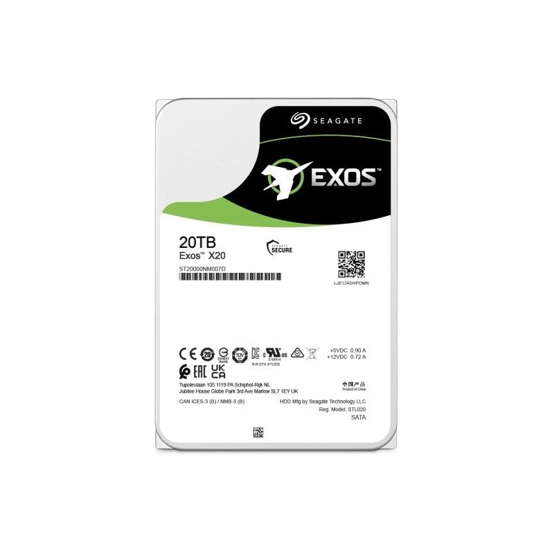 Seagate Enterprise Exos X20 3.5" 20 TB Serial ATA III