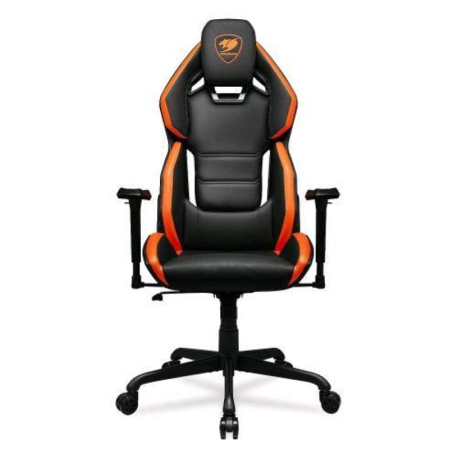 SEDIA GAMING COUGAR 3MARXORB HOTROD BLACK/ORANGE REGOLABILE CON BRACCIOLI BASE A 5 RAGGI ECOPELLE PORTATA MAX 136Kg