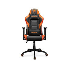 SEDIA GAMING COUGAR 3MELIORB ARMOR ELITE BLACK/ORANGE REGOLABILE CON BRACCIOLI BASE A 5 RAGGI ECOPELLE PORTATA MAX 120Kg