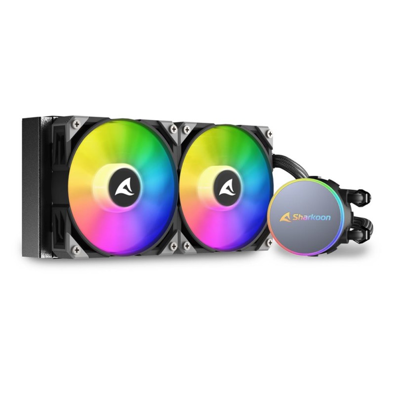Sharkoon S70 rgb Case per computer Processore Raffreddatore di liquidi tutto in uno 12 cm Nero 1 pz