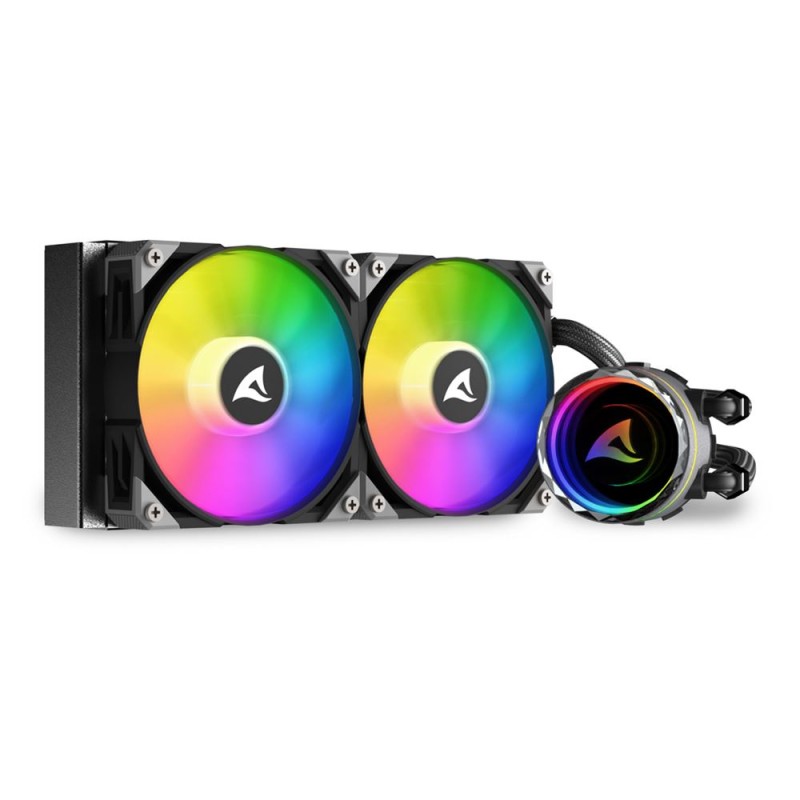 Sharkoon S80 RGB Case per computer Processore Raffreddatore di liquidi tutto in uno 12 cm Nero 1 pz