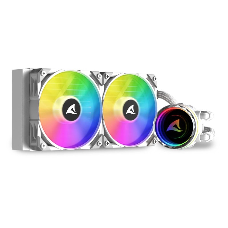 Sharkoon S80 RGB Case per computer Processore Raffreddatore di liquidi tutto in uno 12 cm Bianco 1 pz