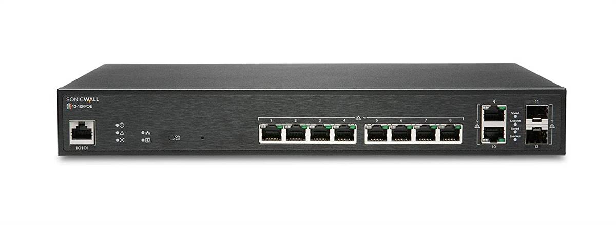 SonicWall SWS12-10FPOE Gestito L2 Gigabit Ethernet (10/100/1000) Supporto Power over (PoE) Nero