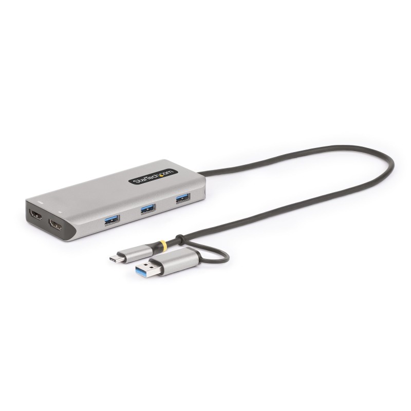 StarTech.com Adattatore multiporta USB-C con dongle a USB-A doppio HDMI (4K30Hz/1080p60Hz) Hub USB-A 5Gbps 3 porte