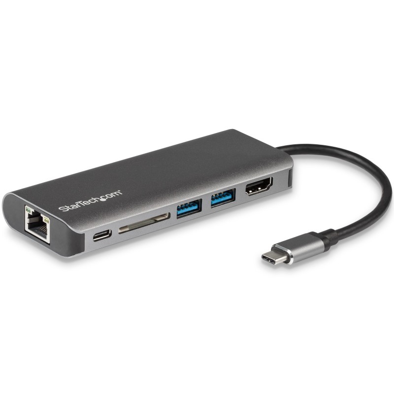StarTech.com Adattatore Multiporta USB C Dock USB-C Portatile con HDMI 4K Hub 3x 3.0 SD/SDHC GbE