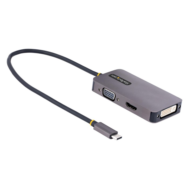 StarTech.com Adattattore USB C a HDMI DVI o VGA Adattatore video multiporta fino 4K 60Hz