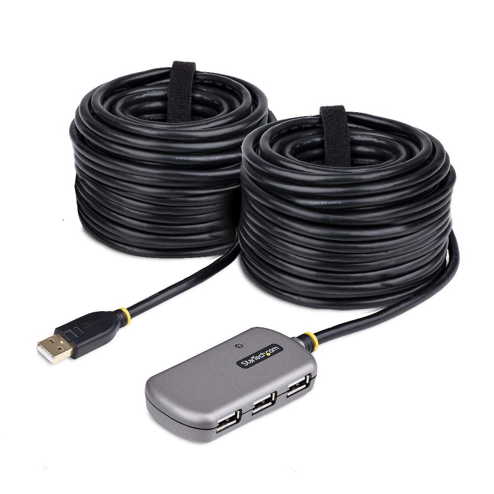 StarTech.com Cavo di Prolunga USB 2.0 da 24m con Hub di Estensione a 4 Porte USB-A Cavo ripetitore USB attivo Cavo Prolunga