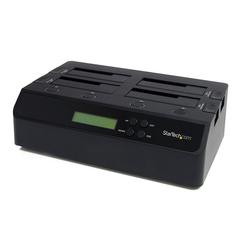 StarTech.com Docking Station per Hard Disk a 4 Slot - Duplicatore ed Eraser USB 3.0/eSATA SSD/HDD SATA Dock Standalone 1:3