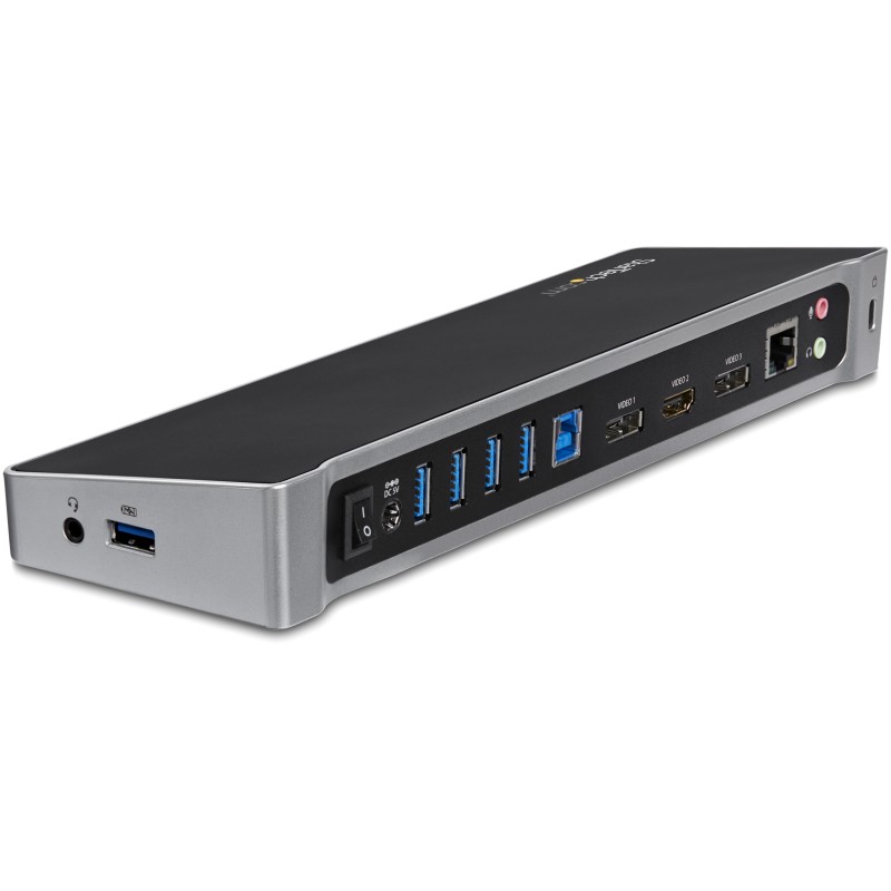 StarTech.com Docking station USB 3.0 a tre monitor - 1x HDMI 2x DisplayPort Dock portatile con Hub integrata 5 porte e Gigabit