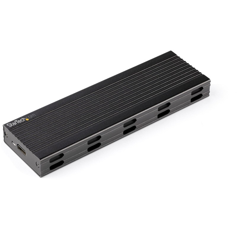 StarTech.com Enclosure USB-C a M.2 NVMe o SATA SSD 10Gbps - Case esterno portatile PCIe/SATA NGFF in alluminio Box per SDD Cavi