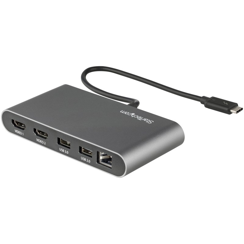StarTech.com Mini Dock Thunderbolt 3 - Docking Station Portatile per Doppio Monitor HDMI 4K 60Hz Hub 2x USB-A (3.0/2.0)