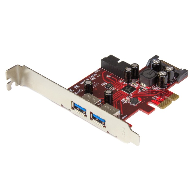 StarTech.com Scheda Espansione PCI Express USB 3.0 a 4 porte - 2 interne esterne Adattatore PCIe alimentato SATA