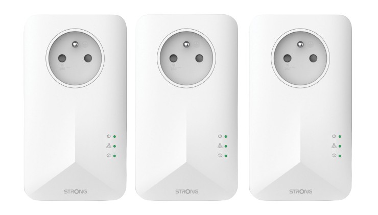 Strong Powerline 1000 1000 Mbit/s Collegamento ethernet LAN Bianco 3 pz