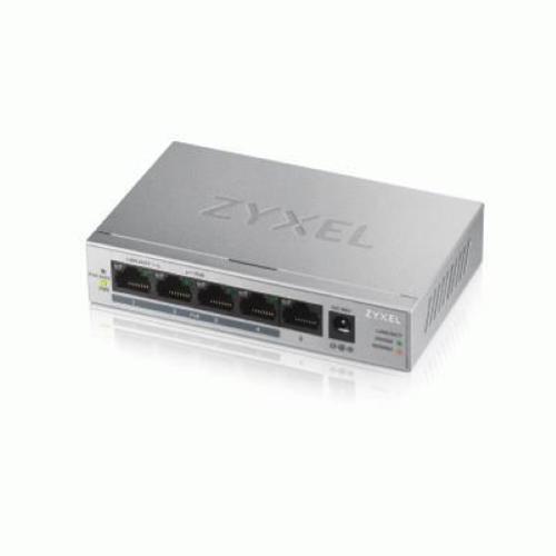 SWITCH 5P LAN GIGABIT ZYXEL GS1005HP-EU0101F Unmanaged (4P PoE erog. fino 60W) Metallo Desktop
