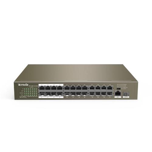 SWITCH TENDA TEF1126P-24-250W V2.0 24P 10/100 PoE +1P GIGABIT+1P SFP(combo)Rackmount Potenza PoE 250W