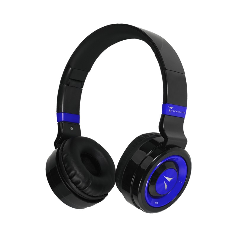 Techmade TM-046-BL cuffia e auricolare Con cavo senza A Padiglione MUSICA Micro-USB Bluetooth Nero Blu