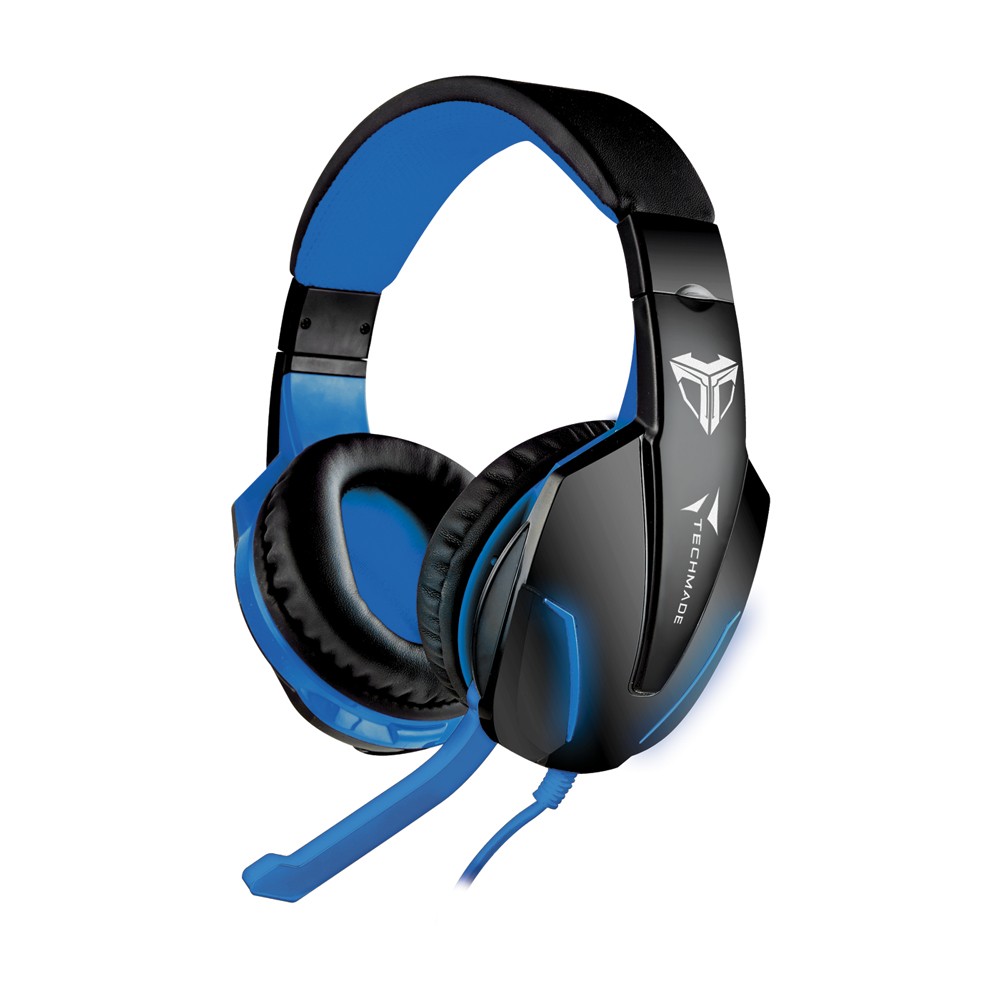 Techmade TM-FL1-BL cuffia e auricolare Cablato A Padiglione Giocare USB tipo A Nero Blu