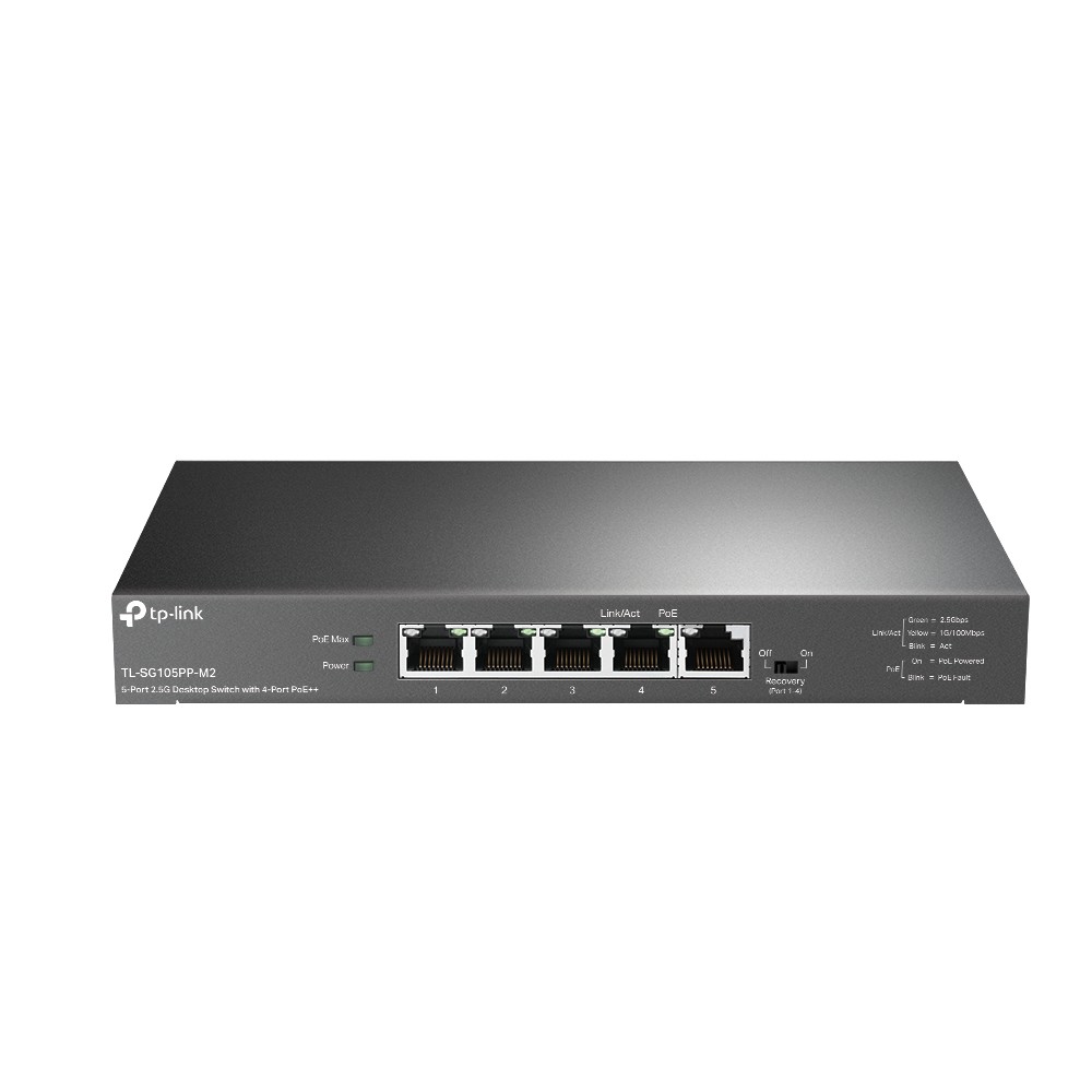 TP-Link TL-SG105PP-M2 switch di rete Non gestito Gigabit Ethernet (10/100/1000) Supporto Power over (PoE) Nero