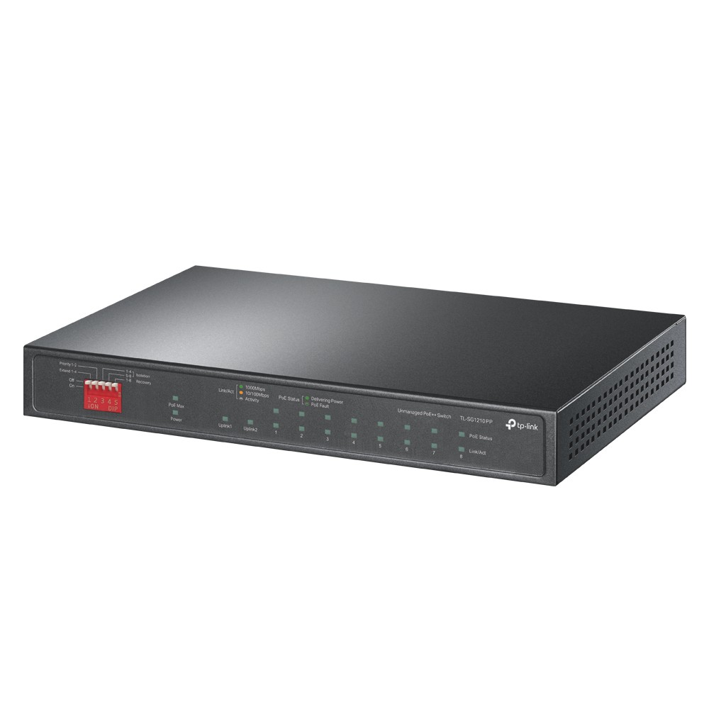 TP-Link TL-SG1210PP switch di rete Non gestito Gigabit Ethernet (10/100/1000) Supporto Power over Ethernet (PoE) Nero