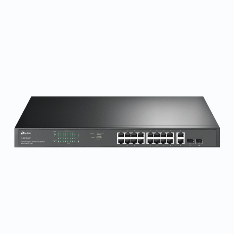 TP-Link TL-SG1218MP switch di rete Non gestito Gigabit Ethernet (10/100/1000) Supporto Power over (PoE) 1U Nero