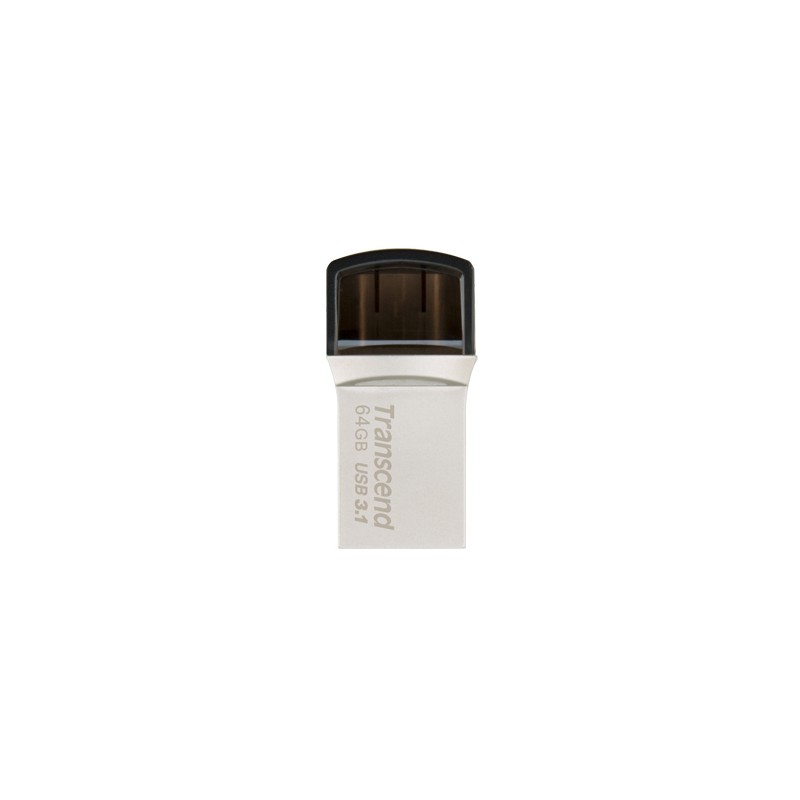 Transcend JetFlash 890 64GB unità flash USB Type-A / Type-C 3.2 Gen 1 (3.1 1) Nero Argento