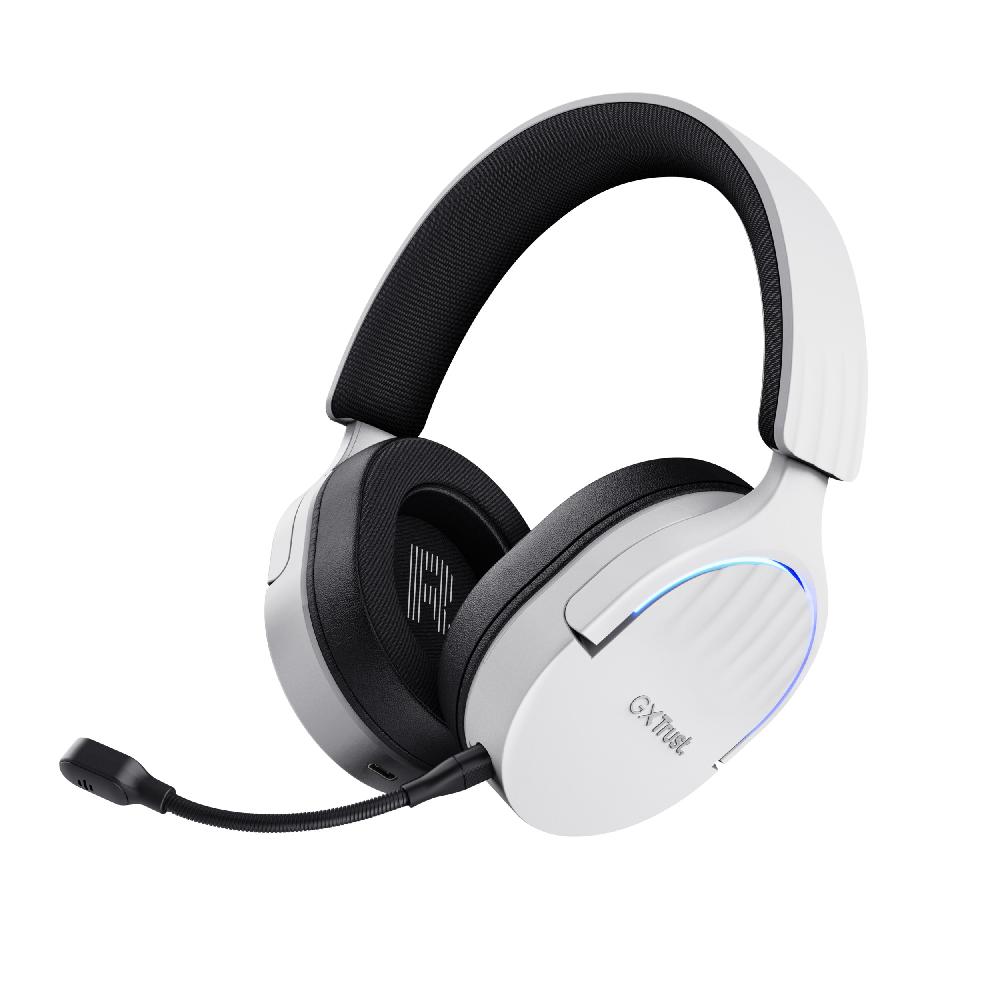 Trust GXT 491W FAYZO Auricolare Con cavo e senza cavo A Padiglione Giocare USB tipo-C Bluetooth Nero Bianco
