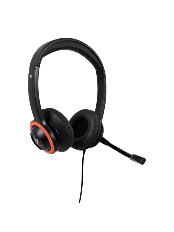 V7 Cuffie K-12 per l'istruzione Safesound con microfono limitazione del volume antimicrobico cavo USB da 2 m laptop
