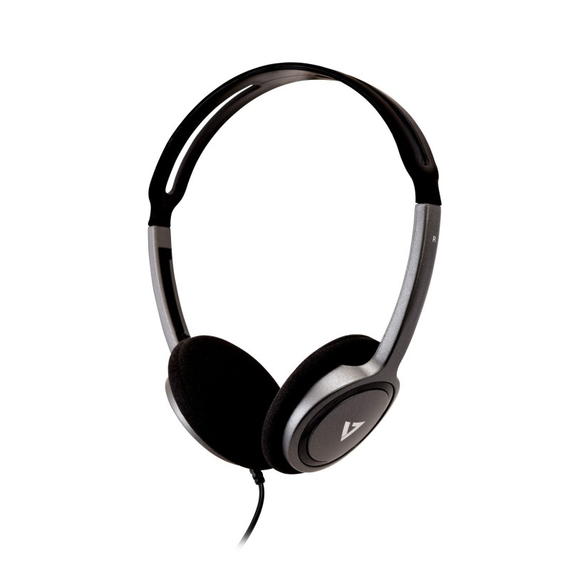 V7 HA310-2EP cuffia e auricolare Cuffie Cablato A Padiglione MUSICA Nero Argento
