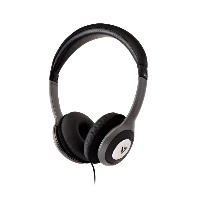 V7 HA520-2EP cuffia e auricolare Cuffie Cablato A Padiglione MUSICA Nero Argento