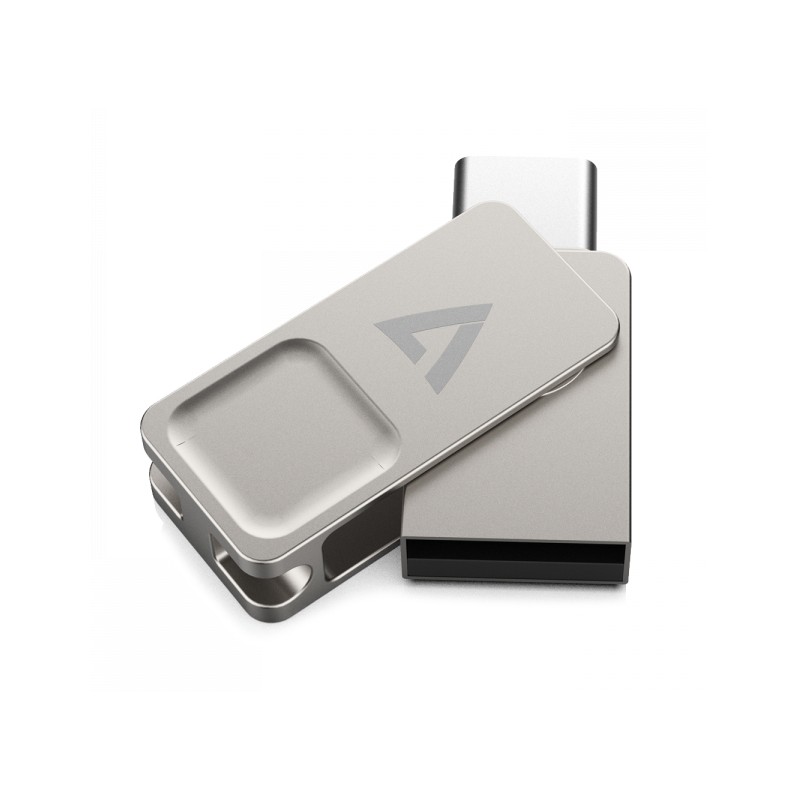 V7 VF3128GTC unità flash USB 128 GB Type-A / Type-C 3.2 Gen 1 (3.1 1) Argento