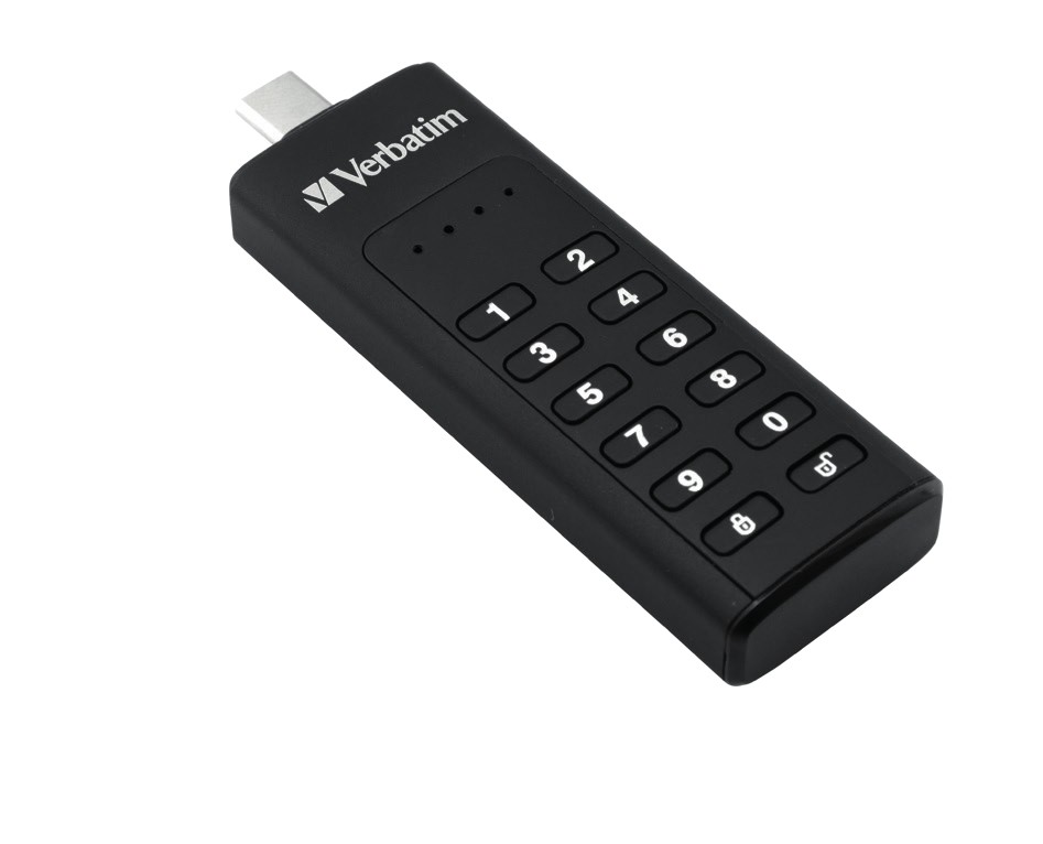 Verbatim Keypad Secure - Memoria USB-C 3.0 con tastierino d'?accesso e crittografia dei dati 64 GB Nero