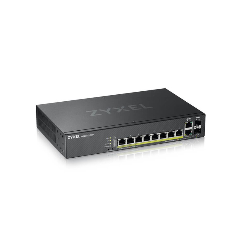 Zyxel GS2220-10HP-EU0101F switch di rete Gestito L2 Gigabit Ethernet (10/100/1000) Supporto Power over (PoE) Nero