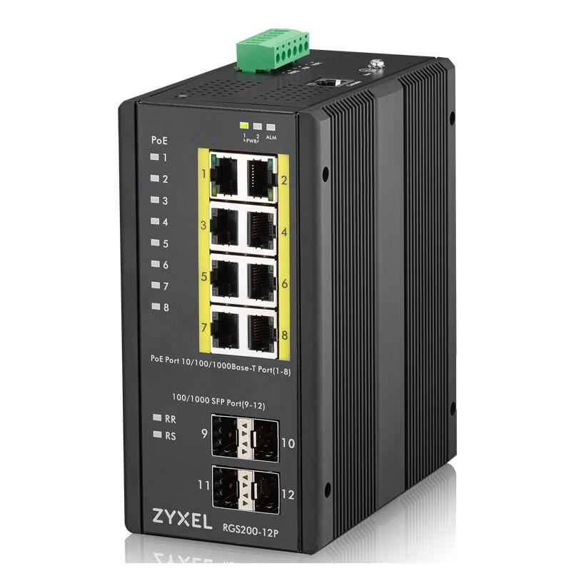 Zyxel RGS200-12P Gestito L2 Gigabit Ethernet (10/100/1000) Supporto Power over (PoE) Nero