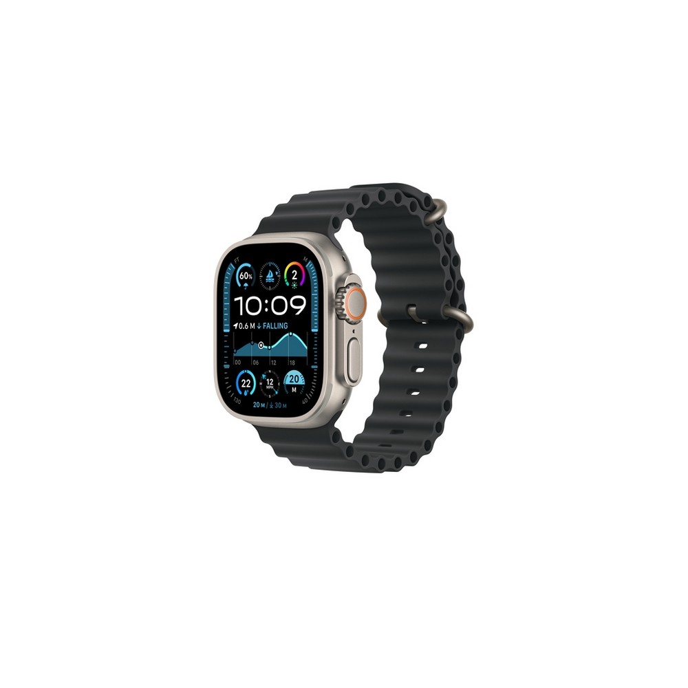 APPLE 49mm Black Ocean Band Extension - Natural Titanium Finish
