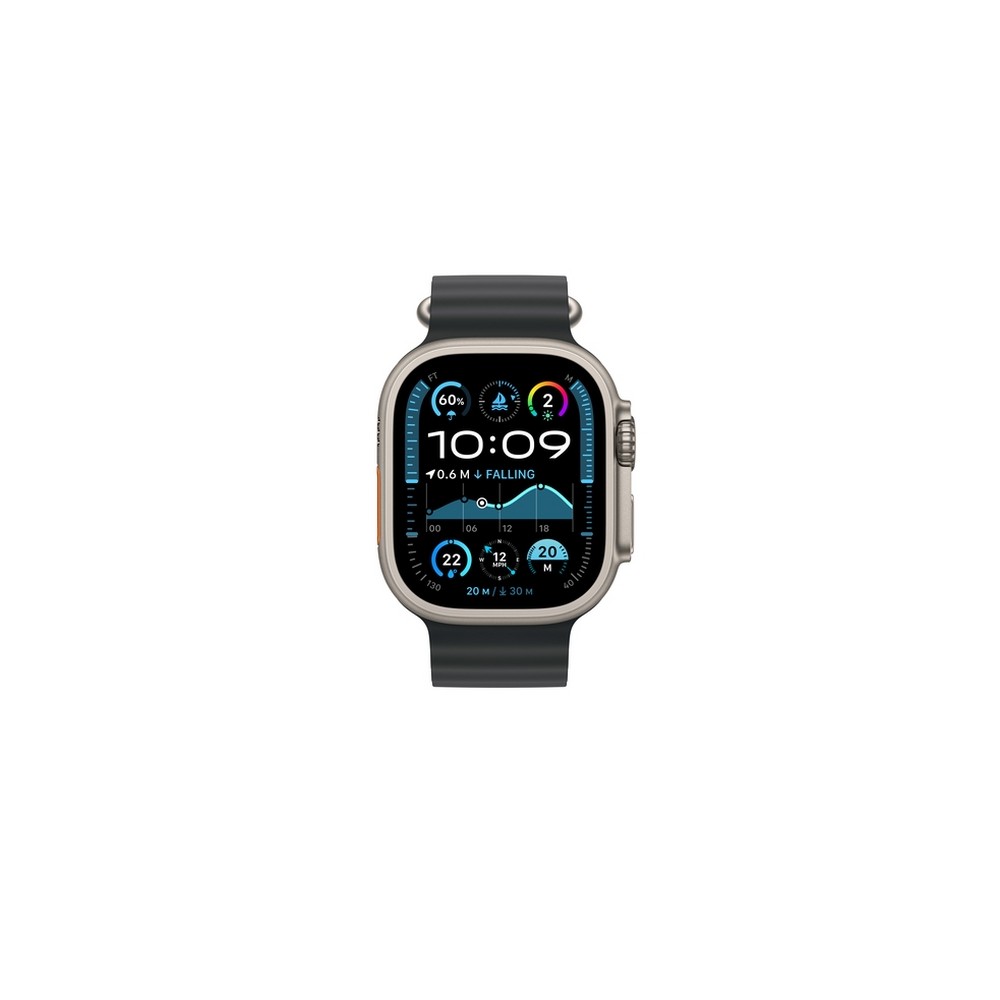 APPLE 49mm Black Ocean Band - Natural Titanium Finish