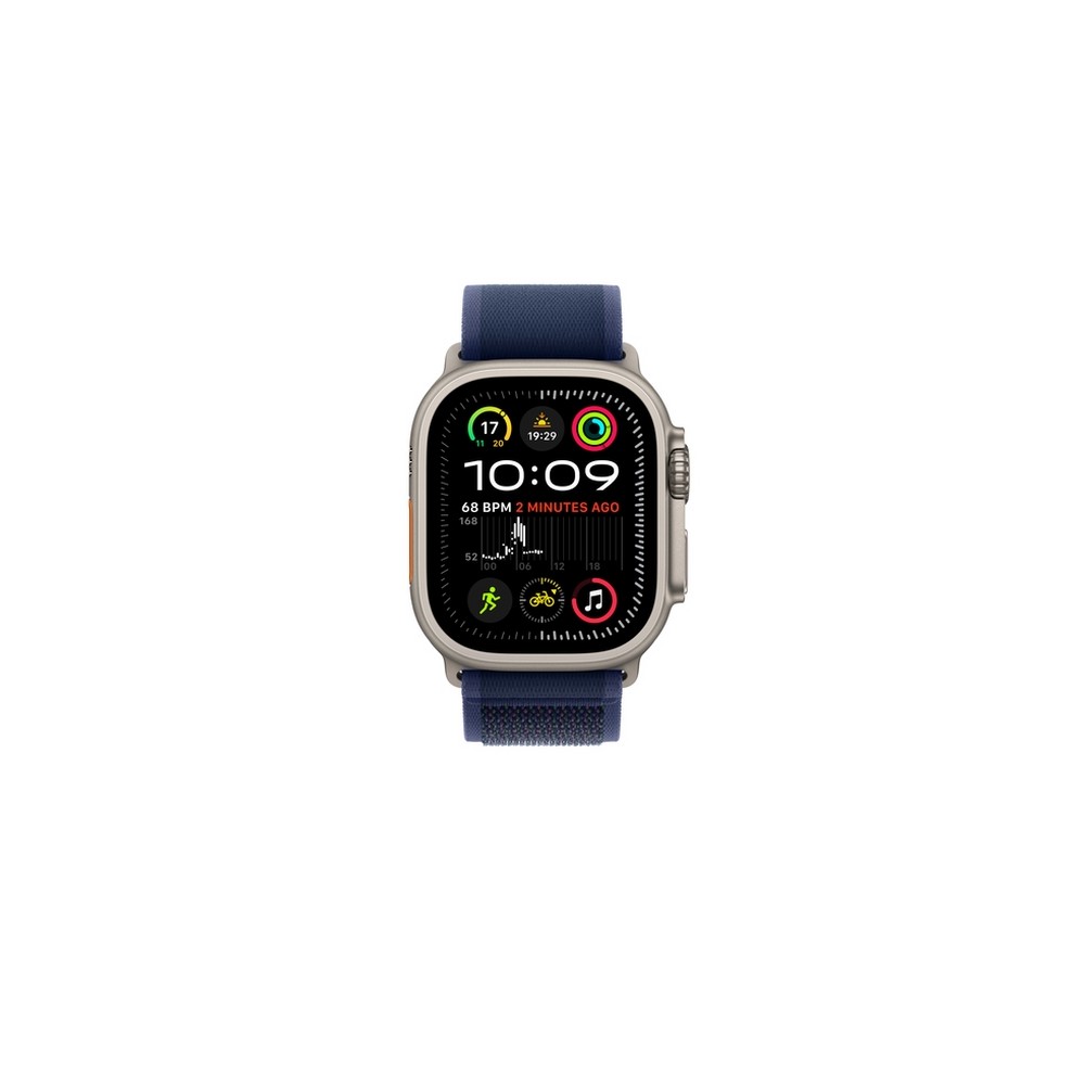 APPLE 49mm Blue Trail Loop - M/L - Natural Titanium Finish