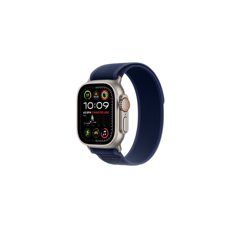 APPLE 49mm Blue Trail Loop - S/M - Natural Titanium Finish