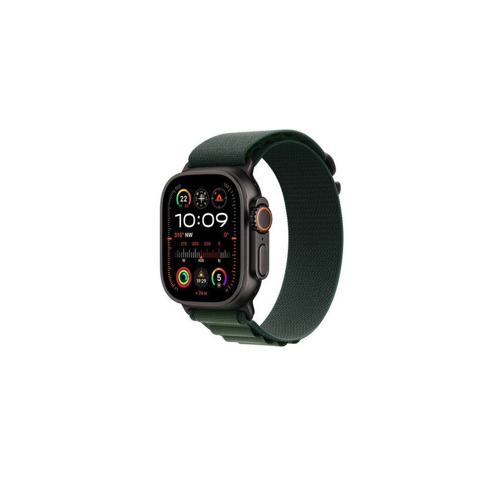 APPLE 49mm Dark Green Alpine Loop - Medium - Black Titanium Finish