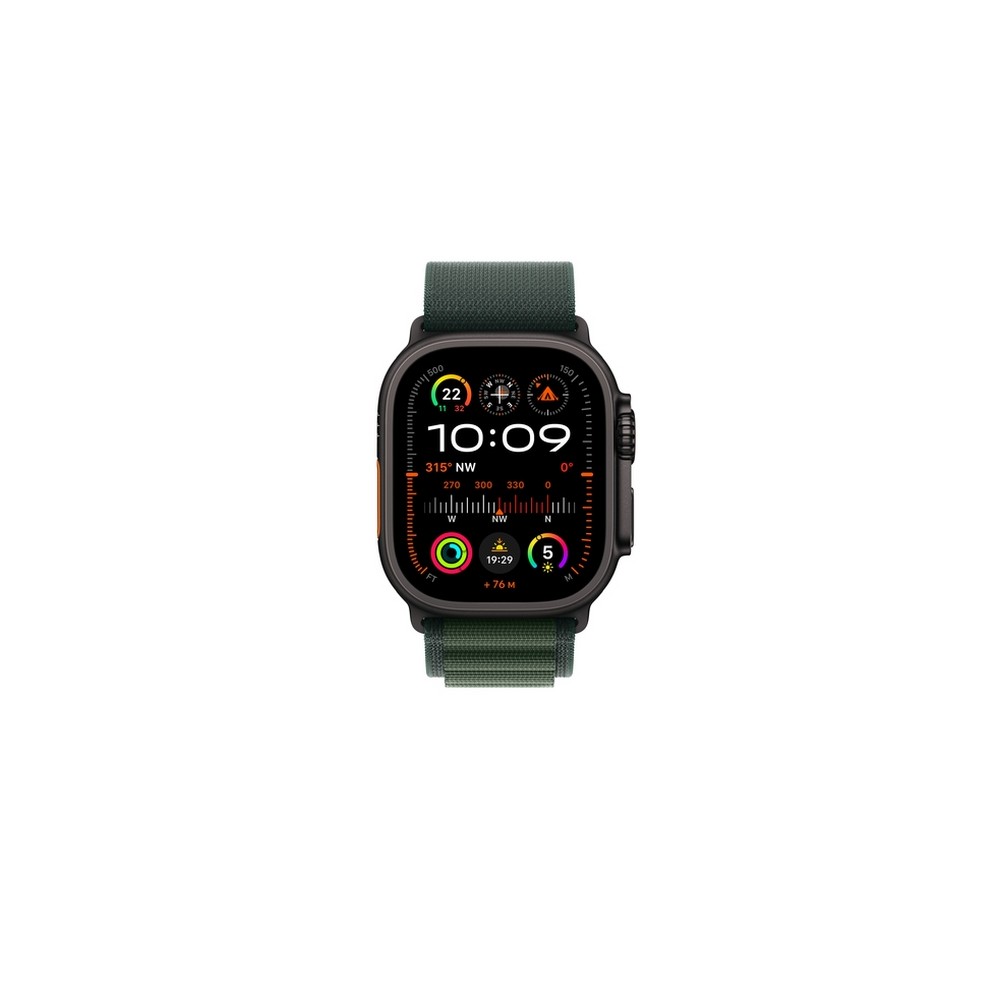 APPLE 49mm Dark Green Alpine Loop - Medium - Black Titanium Finish