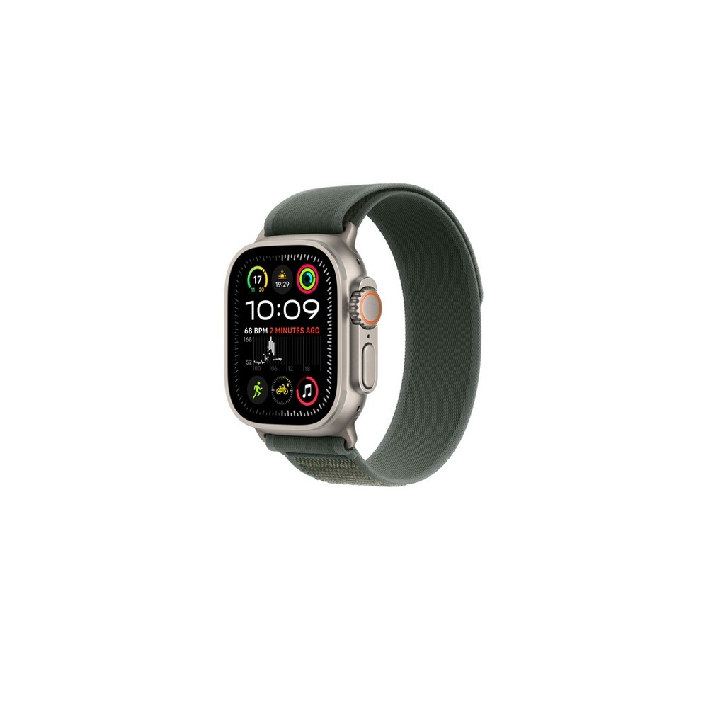 APPLE 49mm Green Trail Loop - S/M - Natural Titanium Finish