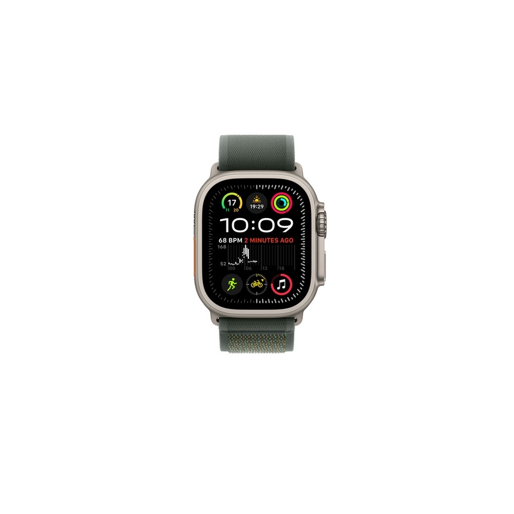 APPLE 49mm Green Trail Loop - S/M - Natural Titanium Finish