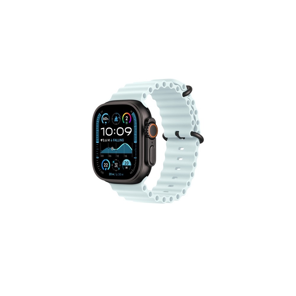 APPLE 49mm Ice Blue Ocean Band Extension - Black Titanium Finish
